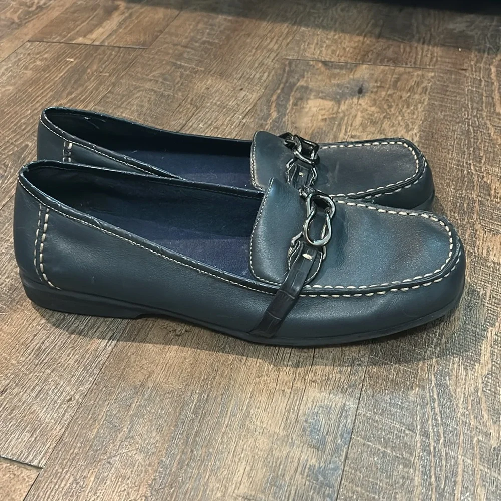 Aerosoles Women’s Navy Blue Square Toe‎ Loafers, Buckle Size 11